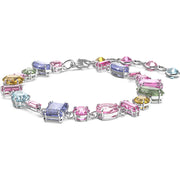 Swarovski Gema Rhodium Plated Multicoloured Crystal Bracelet, 5613739