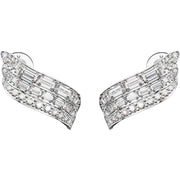 Swarovski Hyperbola Rhodium Plated White Crystal Mixed Cut Stud Earrings 5652102