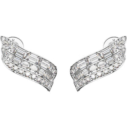 Swarovski Hyperbola Rhodium Plated White Crystal Mixed Cut Stud Earrings 5652102