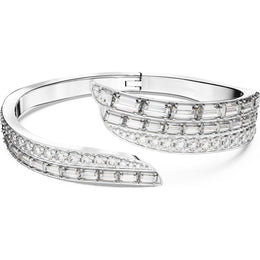 Swarovski Hyperbola Rhodium Plated White Crystal Mixed Cuts Bangle Size L 5652089