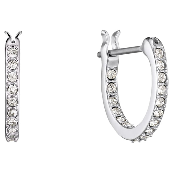 Swarovski Iconic Swan Blue Rhodium Plated Crystal Earrings, 5512577_2.