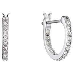 Swarovski Iconic Swan Blue Rhodium Plated Crystal Earrings, 5512577_2.