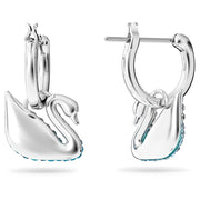 Swarovski Iconic Swan Blue Rhodium Plated Crystal Earrings, 5512577_4.