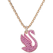 Swarovski Florere Gold Tone Plated Pink Crystal Necklace 5647552