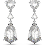 Swarovski Mesmera Rhodium Plated White Crystal Mixed Cut Drop Earrings 5652038