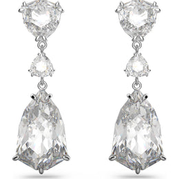 Swarovski Mesmera Rhodium Plated White Crystal Mixed Cut Drop Earrings 5652038