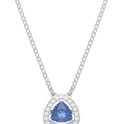 Swarovski Millenia Rhodium Plated Blue Crystal Trilliant Cut Necklace 5640290