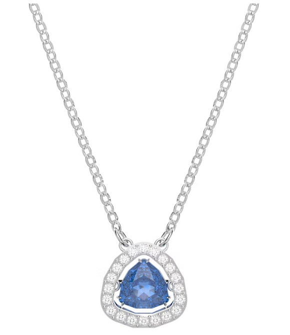 Swarovski Millenia Rhodium Plated Blue Crystal Trilliant Cut Necklace 5640290