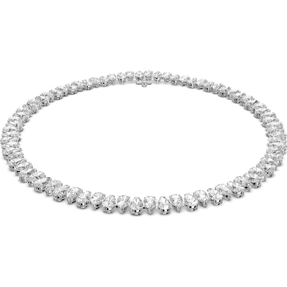 Swarovski Millenia Rhodium Plated White Crystal Pear Cut Necklace, 5598362