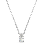 Swarovski Millenia Rhodium Plated White Crystal Pear Cut Necklace, 5636708