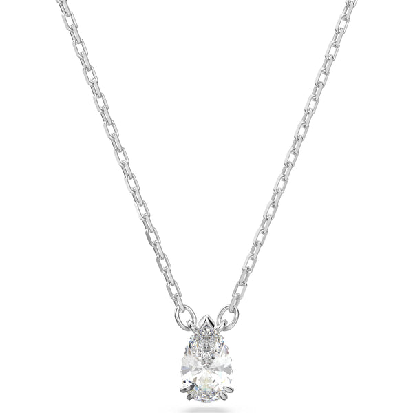 Swarovski Millenia Rhodium Plated White Crystal Pear Cut Necklace, 5636708
