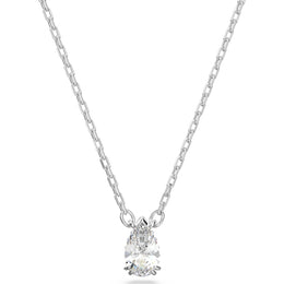Swarovski Millenia Rhodium Plated White Crystal Pear Cut Necklace, 5636708