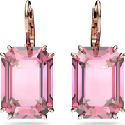 Swarovski Millenia Rose Gold Tone Plated Octagon Cut Pink Crystal Earrings 5619502