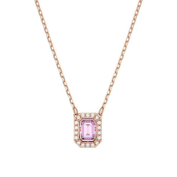 Swarovski Millenia Rose Gold Tone Plated Purple Crystal Octagon Cut Pendant, 5640291