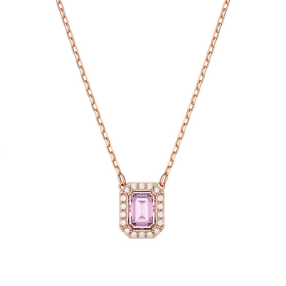 Swarovski Millenia Rose Gold Tone Plated Purple Crystal Octagon Cut Pendant, 5640291