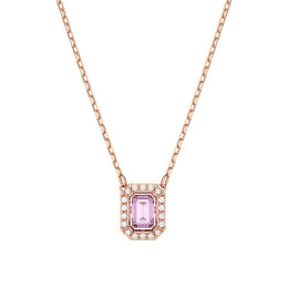 Swarovski Millenia Rose Gold Tone Plated Purple Crystal Octagon Cut Pendant, 5640291