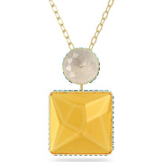 Swarovski Orbita Gold Tone Plated Multicoloured Crystal Square Cut Necklace, 5600513