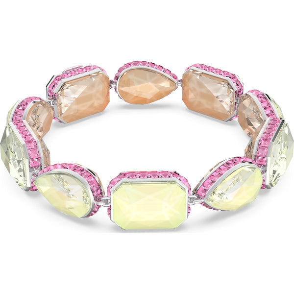 Swarovski Orbita Rhodium Plated Multicoloured Crystal Mixed Cuts Magnetic Bracelet, 5616383