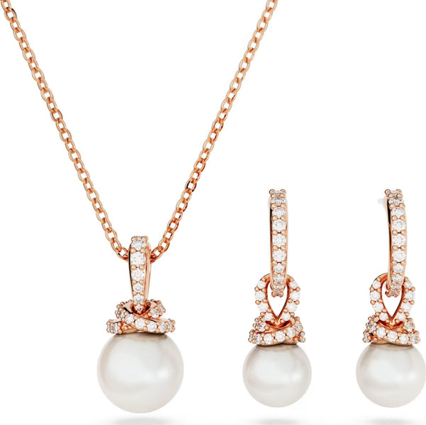 Swarovski Originally Rose Gold Tone Plated White Set