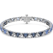 Swarovski Ortyx Rhodium Plated Blue Crystal Triangle Cut Bracelet, 5614925
