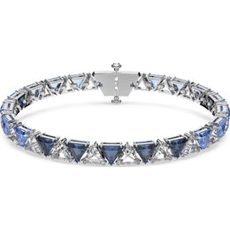 Swarovski Ortyx Rhodium Plated Blue Crystal Triangle Cut Bracelet, 5614925