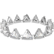 Swarovski Ortyx Rhodium Plated White Crystal Triangle Cut Bracelet, 5600864
