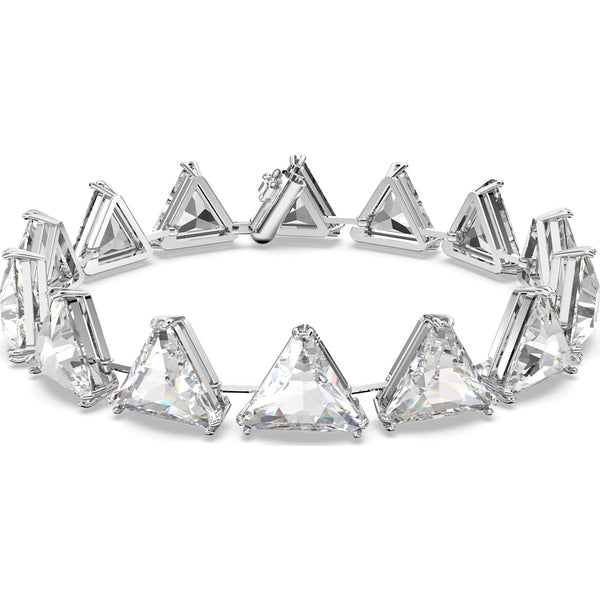 SWAROVSKI Ortyx bracelet， Triangle Zirconia， Pink， Rhodium Finish-