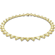 Swarovski Ortyx Yellow Gold Tone Plated White Crystal Triangle Cut Necklace, 5599487