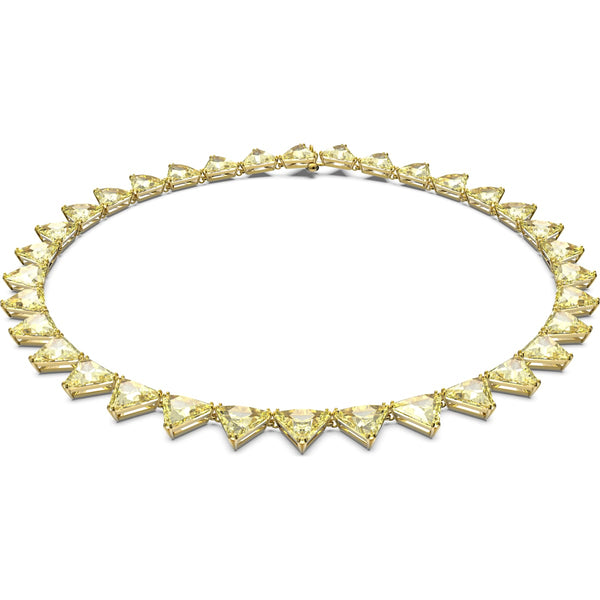 Swarovski Ortyx Yellow Gold Tone Plated White Crystal Triangle Cut Necklace, 5599487