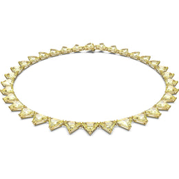 Swarovski Ortyx Yellow Gold Tone Plated White Crystal Triangle Cut Necklace, 5599487