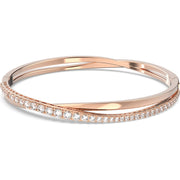 Swarovski Rose Gold Tone Plated White Crystal Twist Bracelet, 5620552