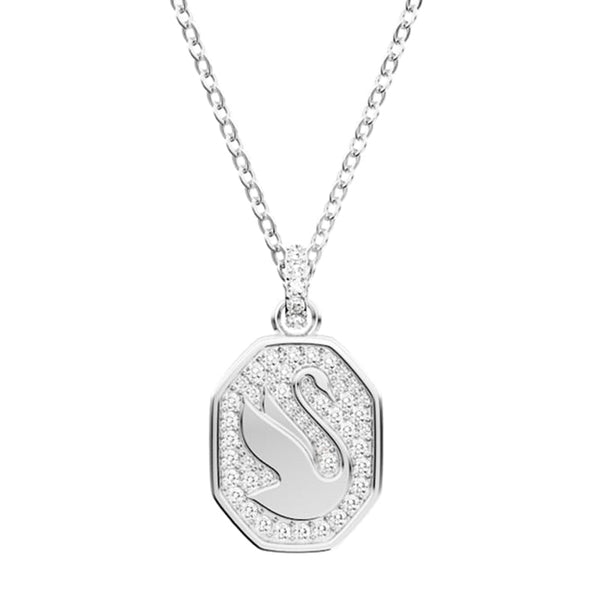 Swarovski Signum Rhodium Plated White Crystal Swan Necklace