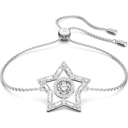 Swarovski Stella Rhodium Plated White Crystal Star Adjustable Bracelet, 5617881
