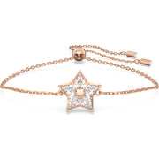 Swarovski Stella Rose Gold Tone Plated White Crystal Kite Cut Star Bracelet, 5645460