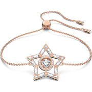 Swarovski Stella Rose Gold Tone Plated White Crystal Star Adjustable Bracelet