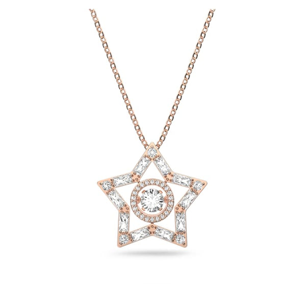 Swarovski Stella Rose Gold Tone Plated White Crystal Star Necklace, 5617766.