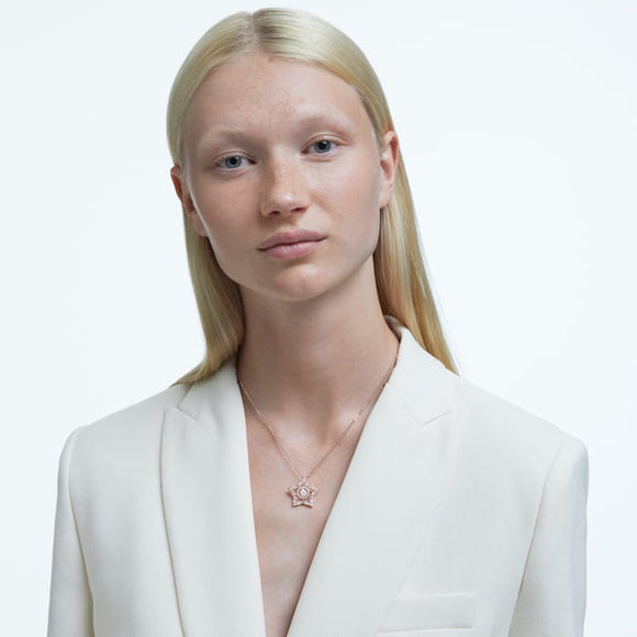 Swarovski Stella Rose Gold Tone Plated White Crystal Star Necklace, 5617766_6.