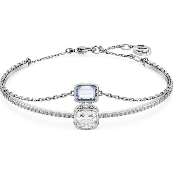 Swarovski Stilla Rhodium Plated Mixed Cut Blue Crystal Bracelet