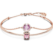 Swarovski Stilla Rose Gold Tone Plated Mixed Cut Pink Crystal Bracelet