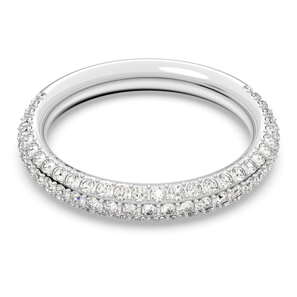 Swarovski Stone Rhodium Plated White Crystal Ring - Size 60, 5412033.