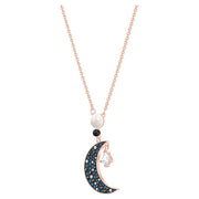 Swarovski Symbolic Rose Gold Tone Plated Multicolour Crystal Moon And Star Necklace, 5489534_3.