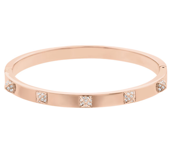 Swarovski Tactic Rose Gold Tone Plated White Crystal Bangle 5184528