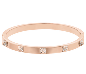 Swarovski Tactic Rose Gold Tone Plated White Crystal Bangle 5184528