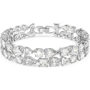 Swarovski Tennis Rhodium Plated White Crystal Mixed Cuts Deluxe Bracelet, 5562088