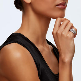 Swarovski Twist Rhodium Plated White Crystal Wrap Ring - Size 60, 5584654_3