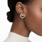 Swarovski Una Small Rose Gold Tone Plated Crystal Heart Stud Earrings, 5628659_3.