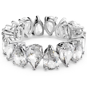 Swarovski Vittore Rhodium Plated White Crystal Drop Cut Ring - Size 52 5572825