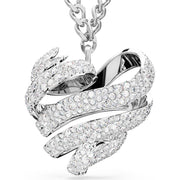 Swarovski Volta Rhodium Plated White Crystal Large Heart Necklace 5647578