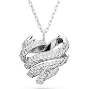 Swarovski Volta Rhodium Plated White Crystal Small Heart Necklace 5647584