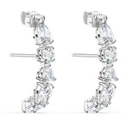 Swarovski Tennis Deluxe White Rhodium Plated Mixed Cuff Earrings 5563322